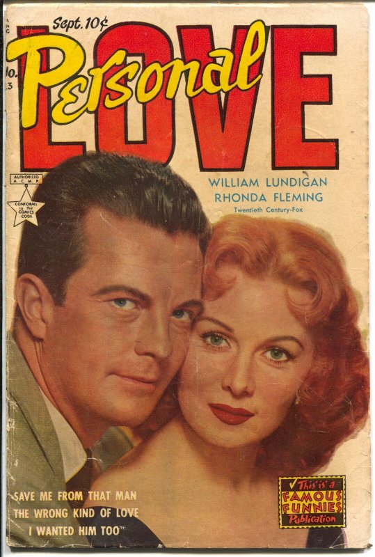 Personal Love #23 1953-Famous Funnies-Rhonda Fleming-Lundigan-VG