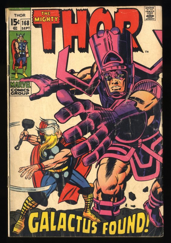 Thor #168 GD+ 2.5 Origin of Galactus! 1st Appearance Thermal Man!