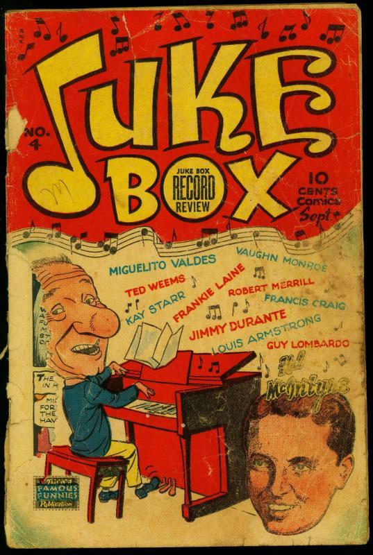 Juke Box Comics #4 1948- Jimmy Durante- Famous Funnies POOR