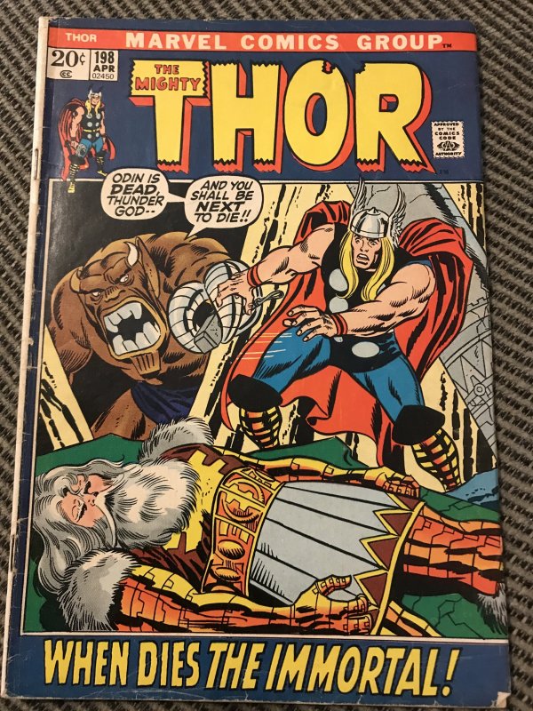 The Mighty Thor #198 : Marvel 4/72 VG; Odins death classic