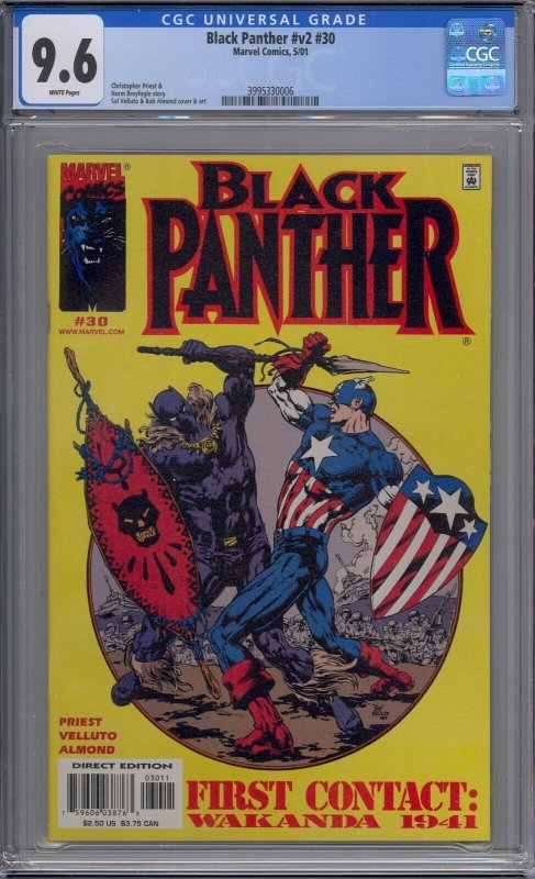 BLACK PANTHER V2 #30 CGC 9.6 CAPTAIN AMERICA COVER 