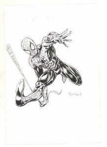 Spider-Man Web-Slinging Commission - Signed art by George Vega