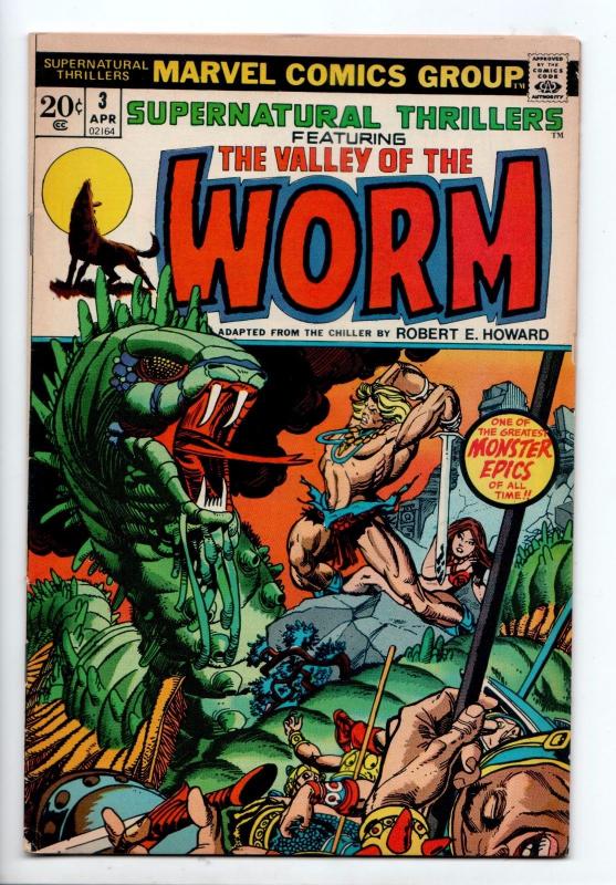 Supernatural Thrillers #3 - The Valley of the Worm (Marvel, 1973) - FN