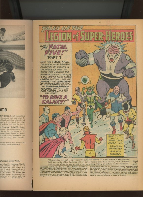 (1967) Adventure Comics #352: SILVER AGE DC! KEY! COMBINED SHIPPING! (2.0/2.5)
