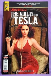 Minky Woodcock THE GIRL WHO ELECTRIFIED TESLA #1 - 4 Photo Covers (Titan, 2021)! 