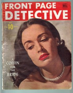 FRONT PAGE DETECTIVE DEC 1947-RACETRACK SCAMS-TRUE CRIME PULP MAG FR/G