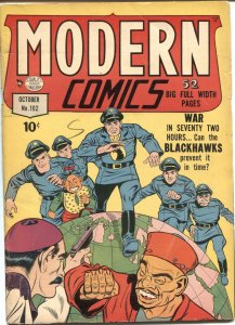 MODERN COMICS #102-1950--BLACKHAWK-TORCHY-SPIRIT BY WILL EISNER-RARE FINAL ISSUE