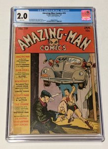 Amazing-Man Comics #19 (Jan 1941, Centaur) CGC 2.0 White Pages RARE 