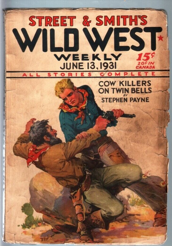 WILD WEST WEEKLY-6/13/1931-PULP-COW KILLERS G/VG