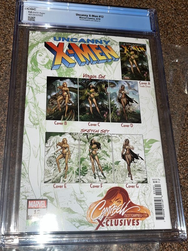 Uncanny X-Men 12, J Scott Campbell D Virgin Variant Cover CGC Graded 9.8