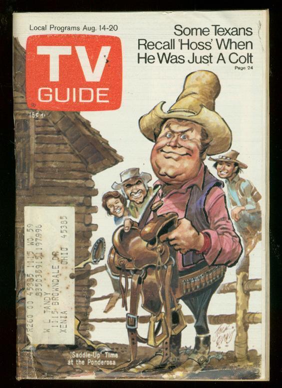 TV Guide August 14 1971-Southern Ohio edition-JACK DAVIS BONANZA COVER