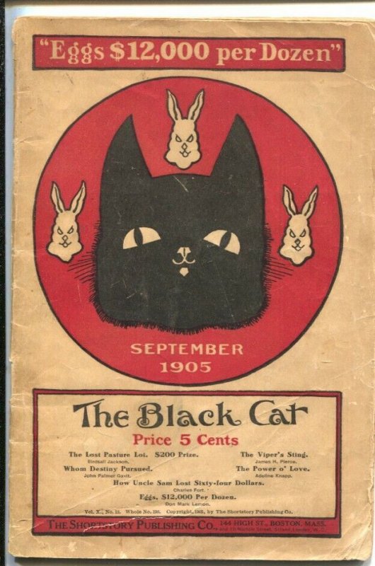 Black Cat #120 9/1905-Shortstory-Early issue-pulp fiction-rare-VG