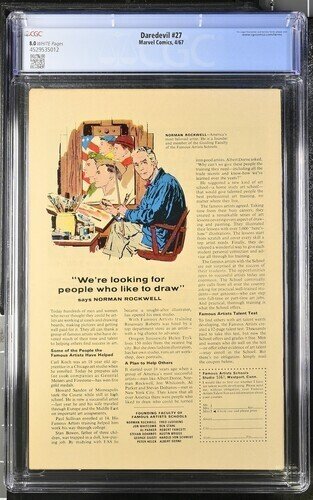 Daredevil #27 1967 Marvel Comics CGC 8.0 White Pages Spider-Man app