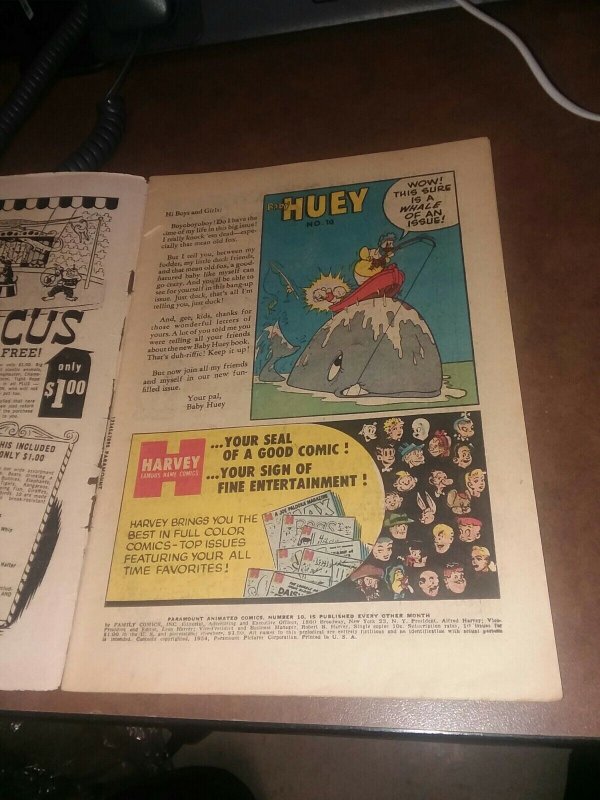 Paramount Animated Comics #10 harvey 1954 featuring Baby Huey golden age precode