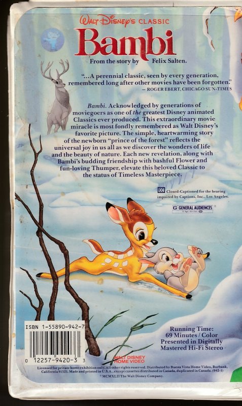 Walt Disney Black Diamond Classics, Bambi