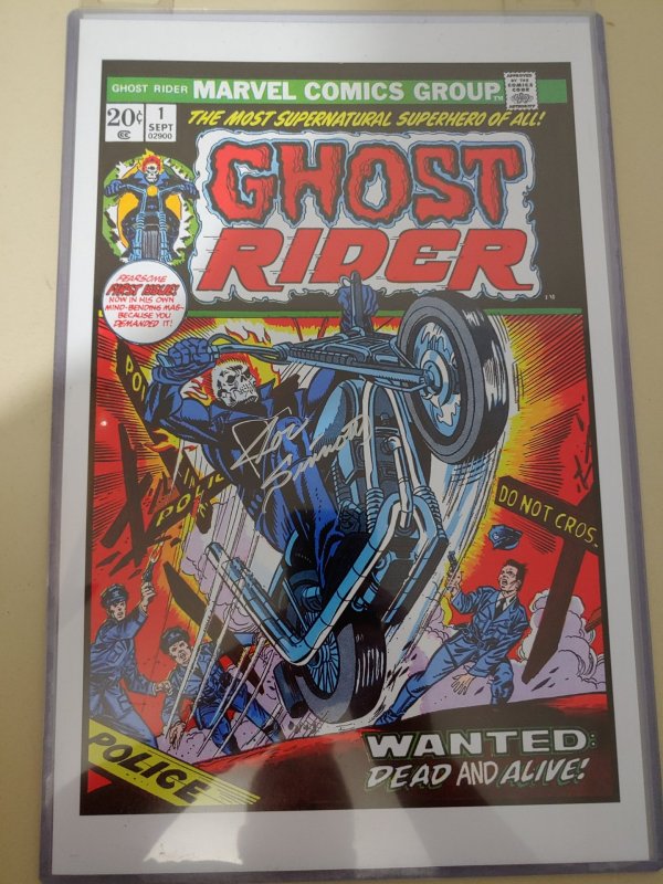 GHOST RIDER #1  print signed by Joe Sinnot w/coa Measures 11x17 Ships in Oversiz