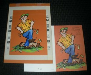 BIRTHDAY Golfer Golf Don't Get Tee'd Off 7.5x10.5 Greeting Card Art #8821