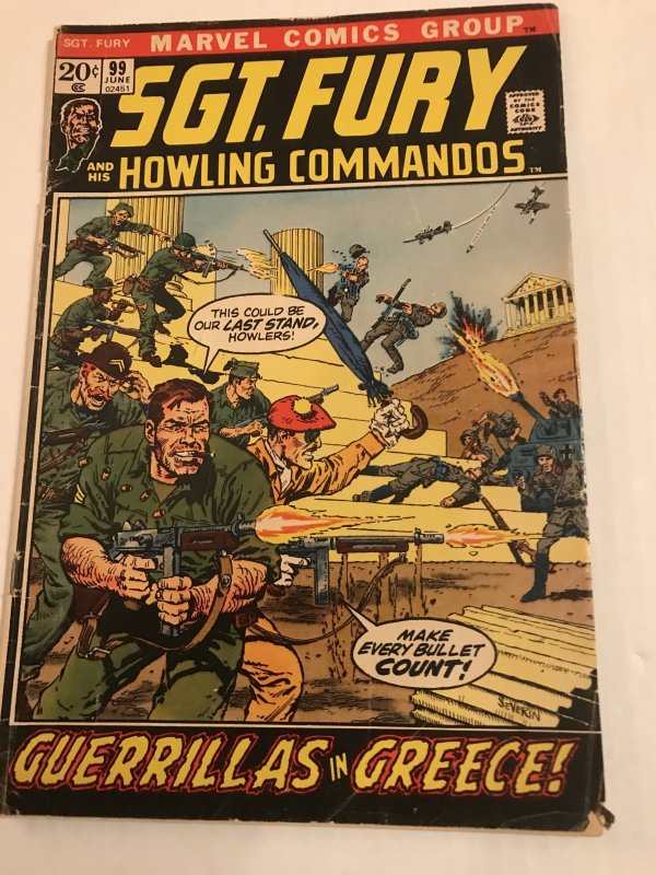 Sgt. Fury #99 : Marvel 6/72 VG+; WW2, Greece story