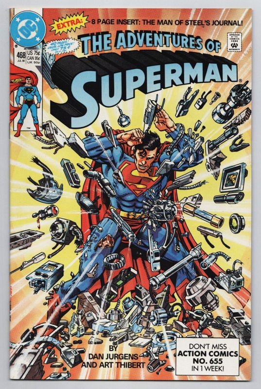 Adventures of Superman #468 Dan Jurgens Art (DC, 1990) VG/FN