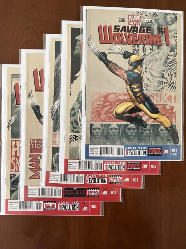 Savage Wolverine Lot #1 To 5. (Marvel Comics 2014). Cho. All 9.2 Or Higher.