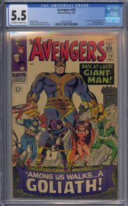 AVENGERS #28 CGC 5.5 1ST COLLECTOR BEETLE GIANT MAN BECOMES GOLIATH JACK KIRBY