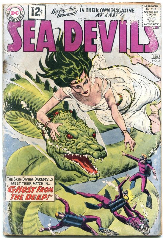 SEA DEVILS #3 1962--GREY TONE COVER--DC Silver Age- reading copy