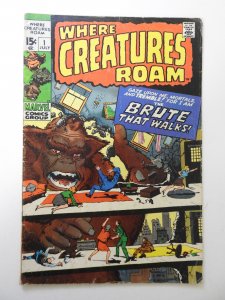 Where Creatures Roam #1 (1970) VG Condition moisture stain
