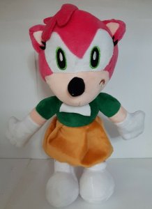 Super Sonic The Hedgehog AMY ROSE Plush Doll  W/Suction Cup 10” NWOT