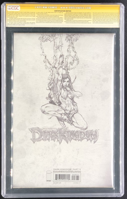 Frank Frazetta’s Dark Kingdom #3 CGC Signature Series 9.8 Sketch Cover