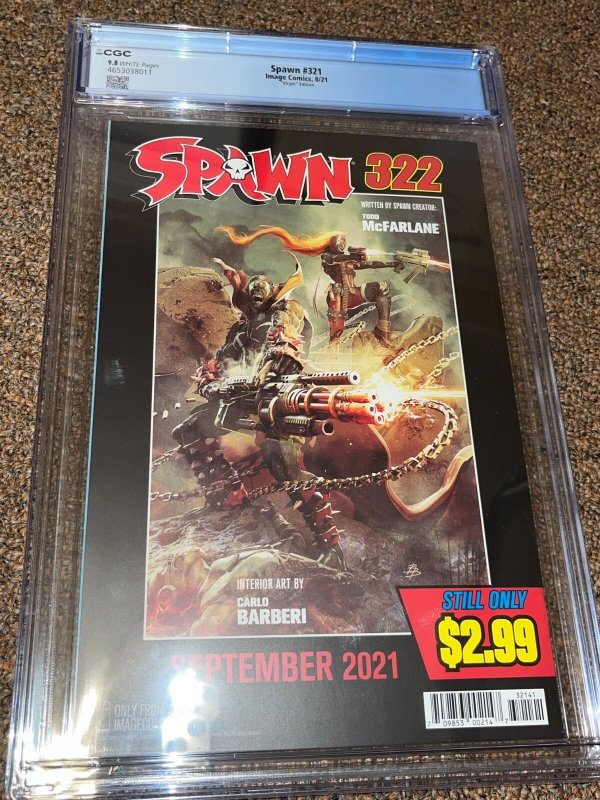 Spawn 321 (2021), Bjorn Barends 1:50 Virgin Variant Cover, CGC Graded 9.8