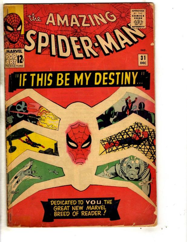 Amazing Spider-Man # 31 VG- Marvel Comic Book Goblin Sandman Vulture Kraven RH3