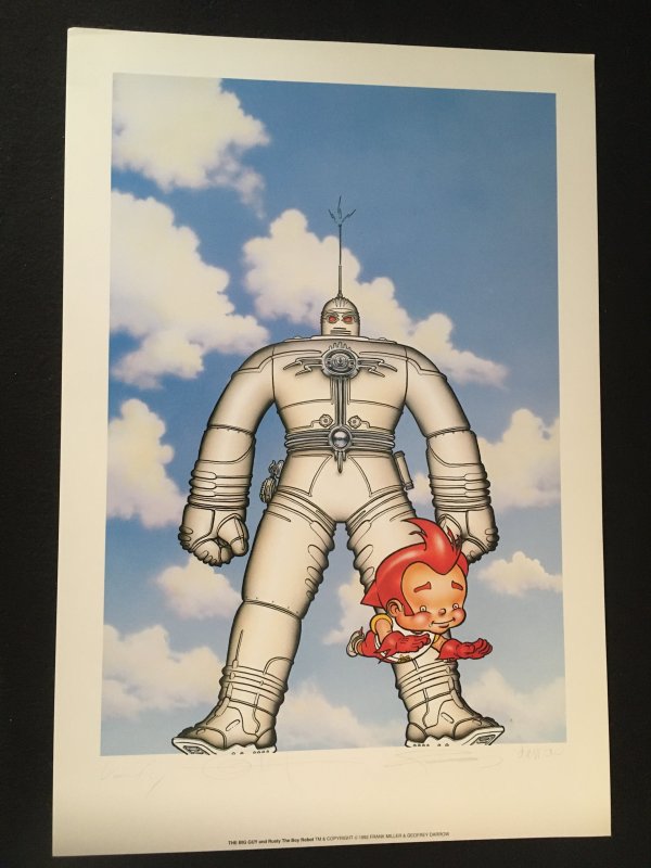 THE BIG GUY AND RUSTY THE BOY ROBOT Poster Signed by Geof Darrow, Frank Miller