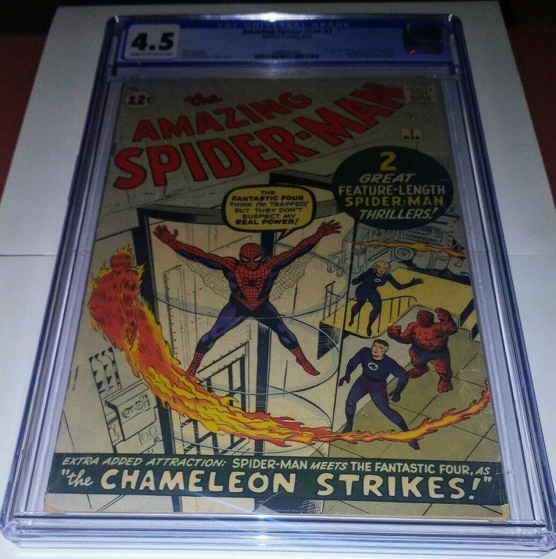 Amazing Spider-Man 1 CGC 4.5 1st Fantastic Four Crossover 