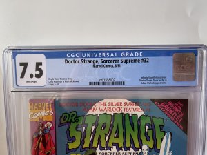 Dr. STRANGE SORCERER SUPREME # 32 - CGC 7.5 Newsstand 1991 NOX ORIGIN & 1st APP