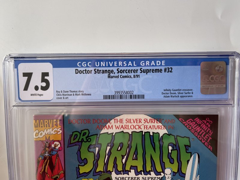 Dr. STRANGE SORCERER SUPREME # 32 - CGC 7.5 Newsstand 1991 NOX ORIGIN & 1st APP