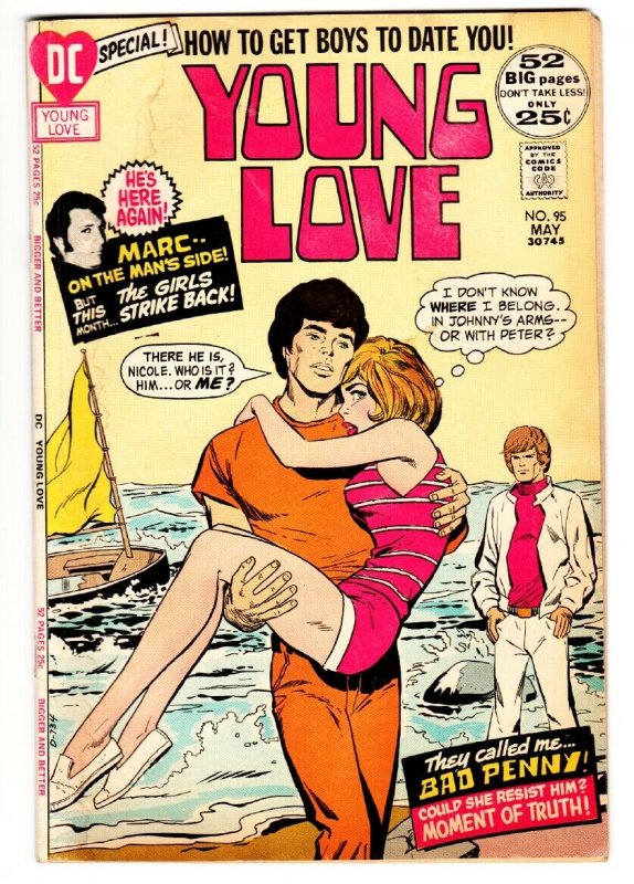 YOUNG LOVE #95-beach cover comic book GREAT ISSUE-DC ROMANCE