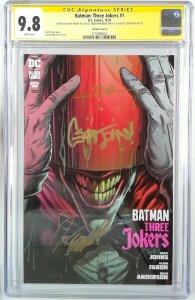 BATMAN THREE JOKERS 1 E CGC 9.8 RED HOOD VARIANT SIGNED FABOK JOHNS ANDERSON ... 