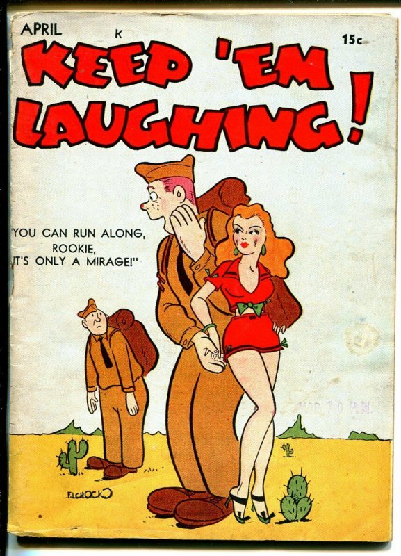 Keep 'Em Laughing! #4 4/1943-WWII era-comics-gags-cartoons-Munson-Houlihan-VG