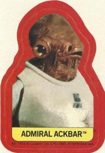 1983 Star Wars: Return of the Jedi Sticker #41 Admiral Ackbar