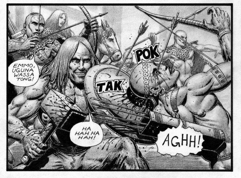 SEAN PATTY original art, WORGARD VIKING BERSERKER, 11x17, 2011, Battle, pg 16