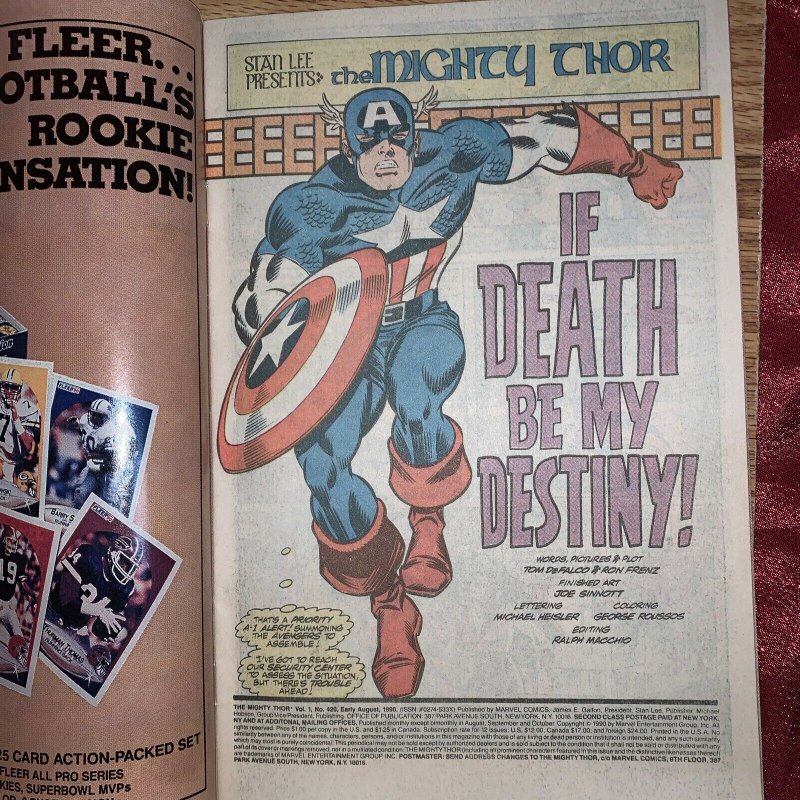 The Mighty THOR #420 Replicoid (Death) (1990, Marvel)  