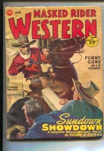 Masked Rider Western 6/1947-Thrilling-Jerome Rozen cover art-Hero pulp-Richar...