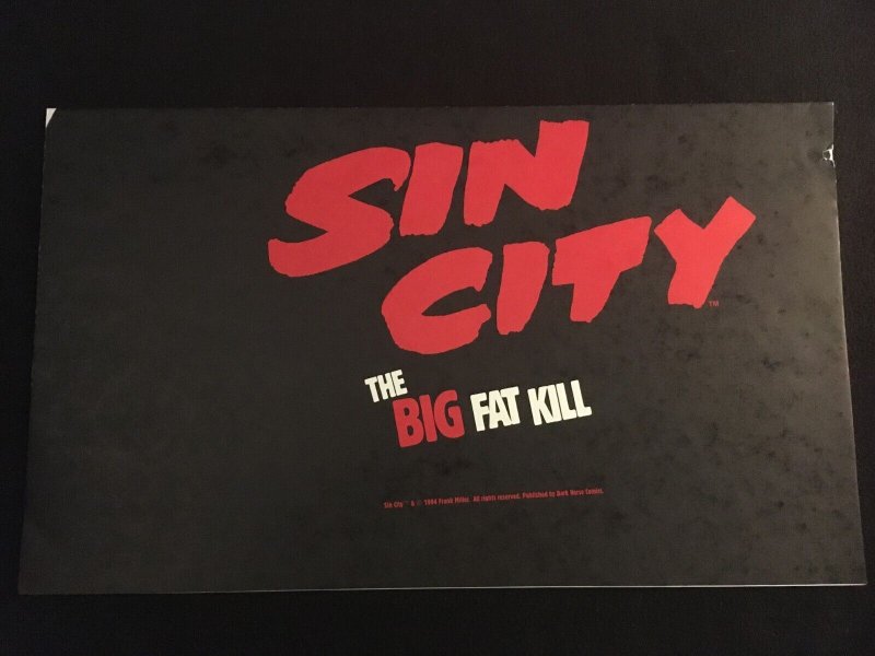 SIN CITY: THE BIG FAT KILL 3-Sheet Poster by Frank Miller, Dark Horse