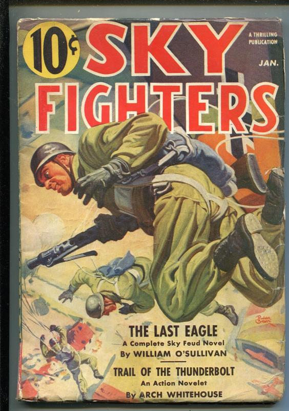 SKY FIGHTERS 1/1941-AIR WAR PULP-THRILLS-PARATROOPER-BELARSKI-O'SULLIVAN-good