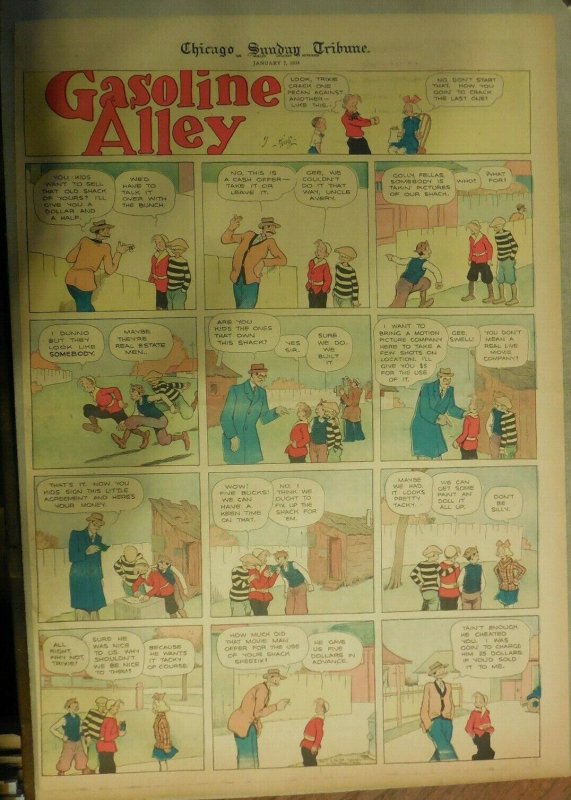 Gasoline Alley Sunday by Frank King from 1/7/1934 Full Page Size !