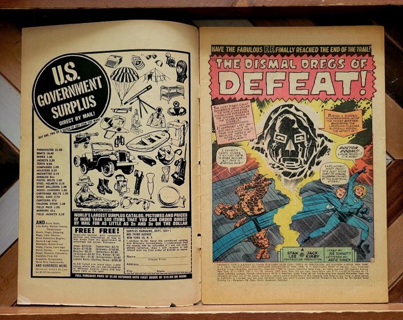 Fantastic Four #58 VG (Marvel 1967) Iconic Kirby DR DOOM cover + SILVER SURFER 