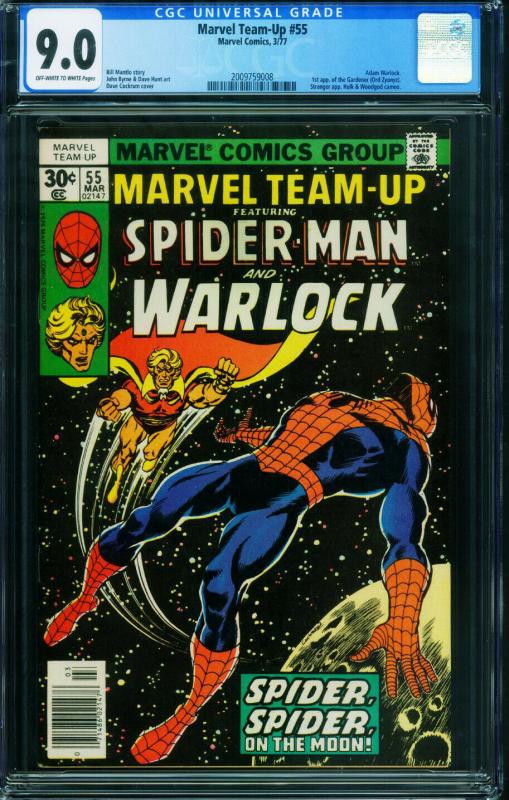 Marvel Team-up #55 CGC 9.0 Spider-Man Warlock 2009759008