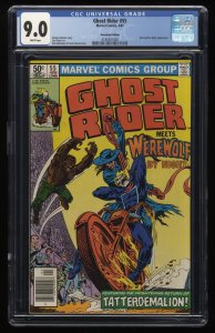 Ghost Rider #55 CGC VF/NM 9.0 Newsstand Variant Vs Werewolf By Night!