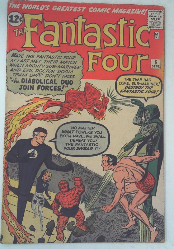 Fantastic Four (1961 series)  #6, Fine- (Actual scan)