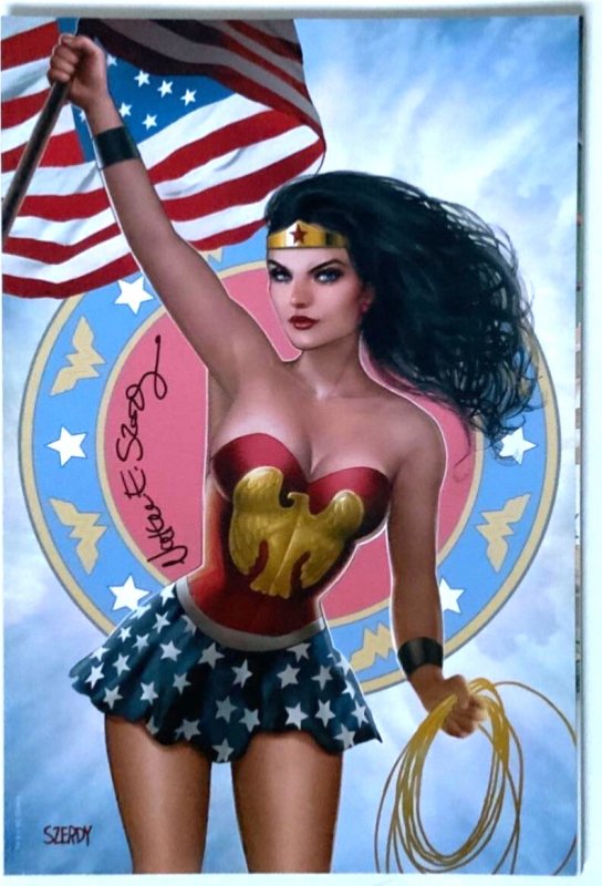 WONDER WOMAN #750 NATHAN SZERDY OLD SCHOOL VIRGIN VARIANT SIGNED W/COA DC NM.